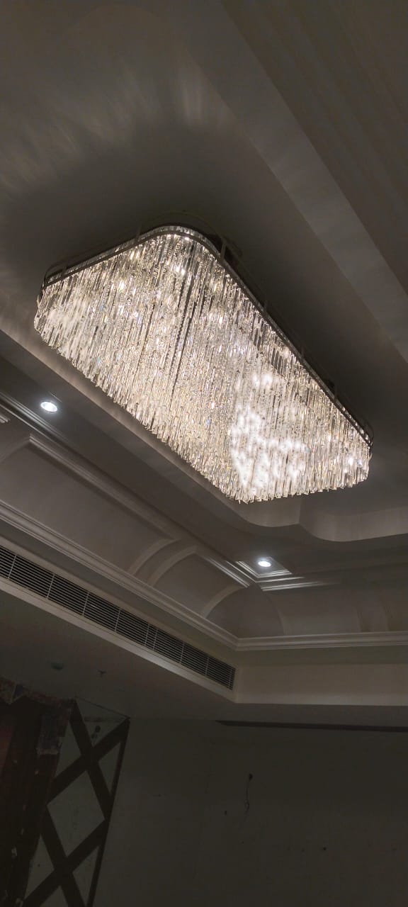 Luxury Rectangular Octagonal Crystal Ceiling Chandelier